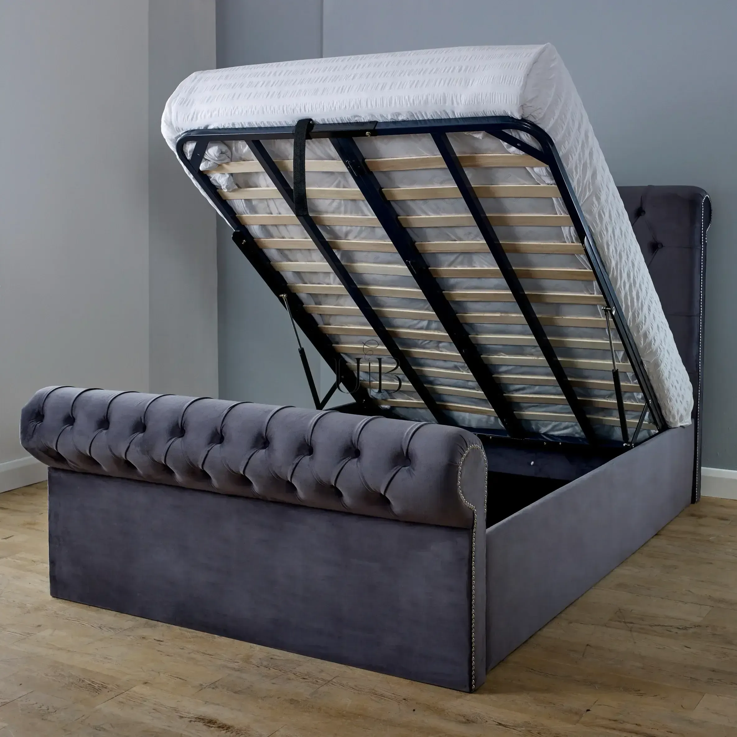 Regal Sleigh Ottoman Storage Bed UK | Shop Sleigh Ottoman Beds Online | Hand Crafted | Free Delivery